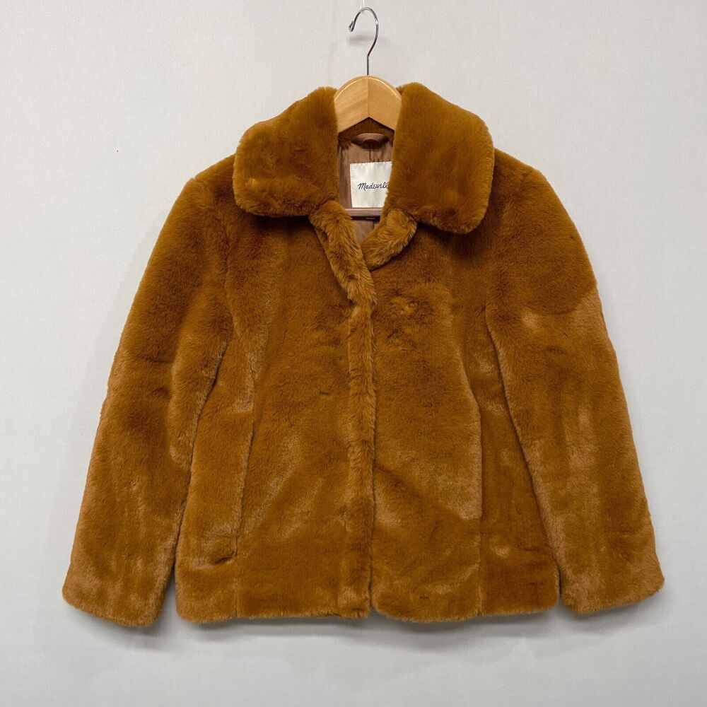 Madewell Women Faux Fur Winter Coat Jacket Size XXS B350 -26
